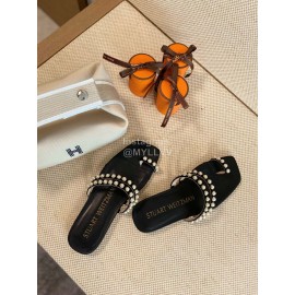 Stuart Weitzman New Pearl Flat Heel Toe Slippers For Women 