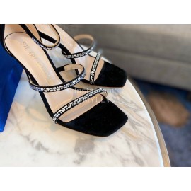 Stuart Weitzman Fashion Diamond High Heel Sandals For Women Black