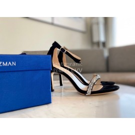 Stuart Weitzman Fashion Diamond High Heel Sandals Black For Women 