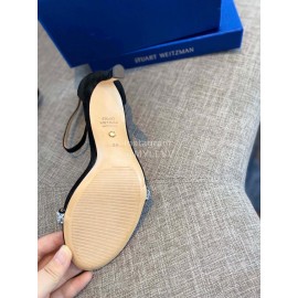 Stuart Weitzman Fashion Diamond High Heel Sandals Black For Women 