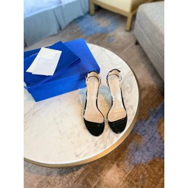 Stuart Weitzman Fashion Sheepskin Pvc High Heel Sandals For Women Black