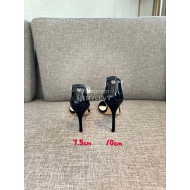 Stuart Weitzman Fashion Sheepskin Pvc High Heel Sandals For Women Black