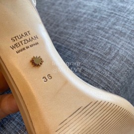 Stuart Weitzman Fashion Sheepskin Pvc High Heel Sandals For Women 