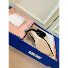 Stuart Weitzman Velvet Leather Pointed High Heeled Short Boots For Women Black