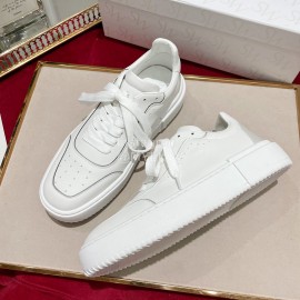 Stuart Weitzman Soft Cowhide Sneakers For Women White