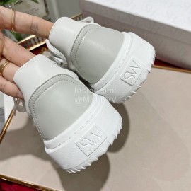 Stuart Weitzman Soft Cowhide Sneakers For Women White