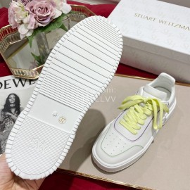 Stuart Weitzman Soft Cowhide Sneakers For Women Yellow