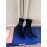 Stuart Weitzman Velvet Leather High Heeled Pointed Boots For Women Black