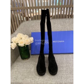 Stuart Weitzman Fashion Suede Elastic Long Boots For Women Black