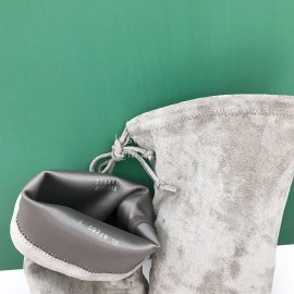 Stuart Weitzman Elastic Velvet Thick High Heeled Knee Boots For Women Gray