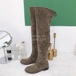 Stuart Weitzman Elastic Velvet Thick High Heeled Knee Boots For Women Coffee