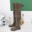 Stuart Weitzman Elastic Velvet Thick High Heeled Knee Boots For Women Coffee