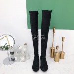 Stuart Weitzman Elastic Velvet Thick High Heeled Knee Boots For Women