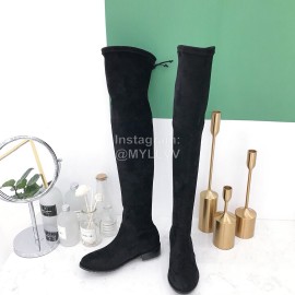 Stuart Weitzman Elastic Velvet Thick High Heeled Knee Boots For Women
