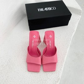 The Attico Leather Triangle High Heeled Slippers F..