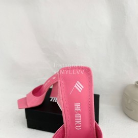 The Attico Leather Triangle High Heeled Slippers For Women Pink