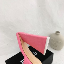 The Attico Leather Triangle High Heeled Slippers For Women Pink