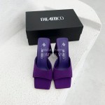 The Attico Silk Leather Triangle High Heeled Slippers For Women Purple