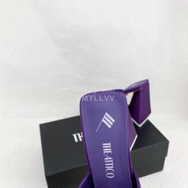 The Attico Silk Leather Triangle High Heeled Slippers For Women Purple