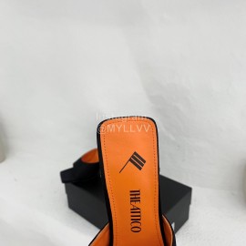 The Attico Silk Leather Triangle High Heeled Slippers For Women Black