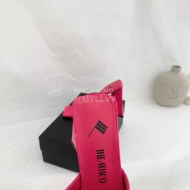 The Attico Leather Triangle High Heeled Slippers For Women Rose Red