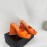 The Attico Leather Triangle High Heeled Slippers For Women Orange