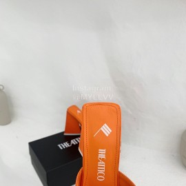 The Attico Leather Triangle High Heeled Slippers For Women Orange