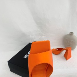 The Attico Leather Triangle High Heeled Slippers For Women Orange