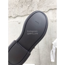 The Row Cow Leather Thick Bottom Zipper Boots For Women Coffee