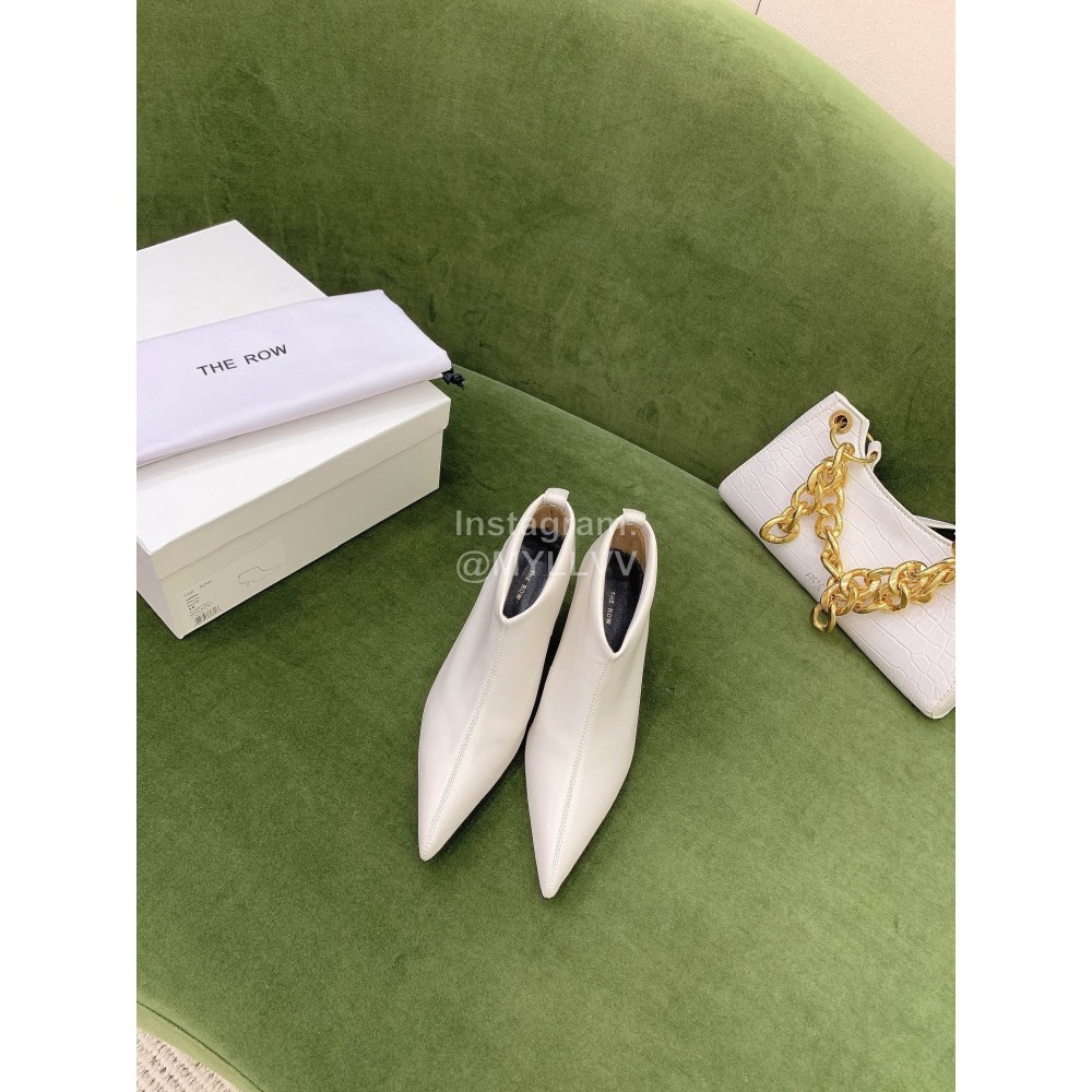 The Row Sheepskin Pointed High Heeled Boots For Women White