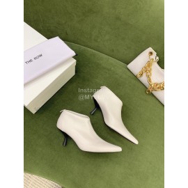 The Row Sheepskin Pointed High Heeled Boots For Women White