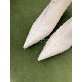 The Row Sheepskin Pointed High Heeled Boots For Women White