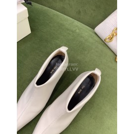 The Row Sheepskin Pointed High Heeled Boots For Women White