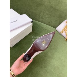 The Row Sheepskin Pointed High Heeled Boots For Women White