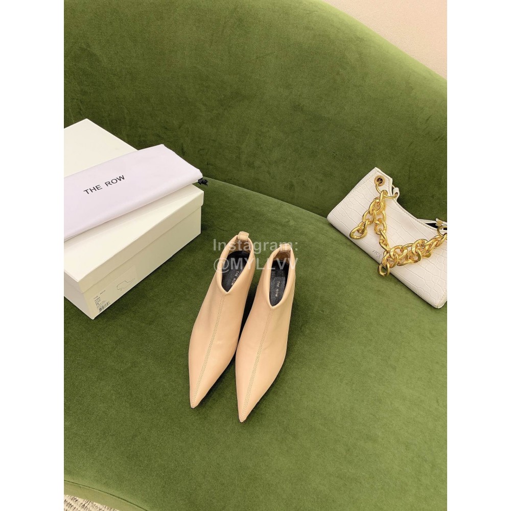 The Row Sheepskin Pointed High Heeled Boots For Women Beige