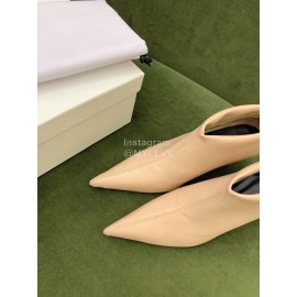 The Row Sheepskin Pointed High Heeled Boots For Women Beige