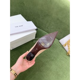 The Row Sheepskin Pointed High Heeled Boots For Women Beige