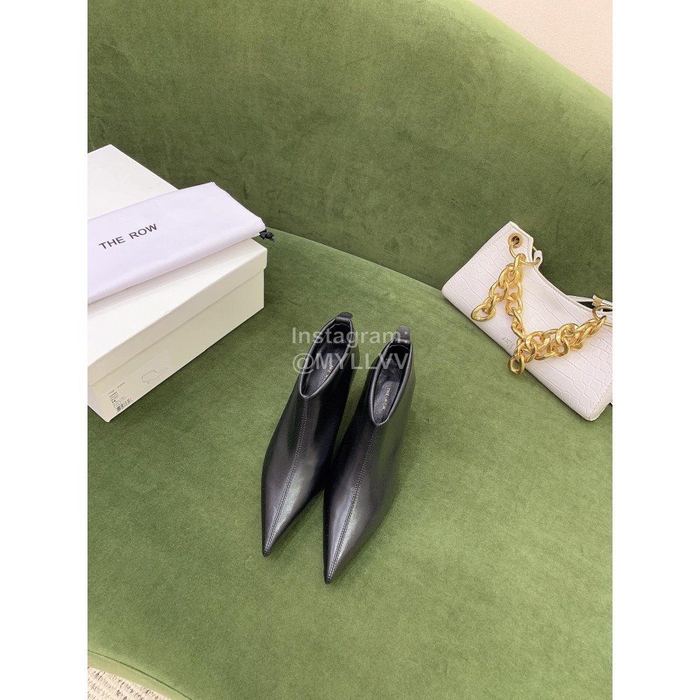 The Row Sheepskin Pointed High Heeled Boots For Women Black