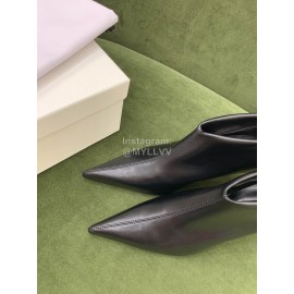 The Row Sheepskin Pointed High Heeled Boots For Women Black