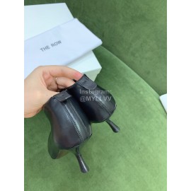 The Row Sheepskin Pointed High Heeled Boots For Women Black