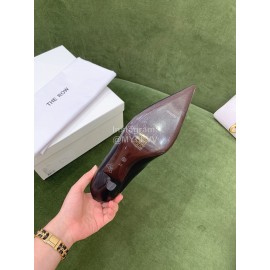 The Row Sheepskin Pointed High Heeled Boots For Women Black