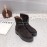 The Row Calf Leather Thick Bottom Zipper Boots For Women Brown