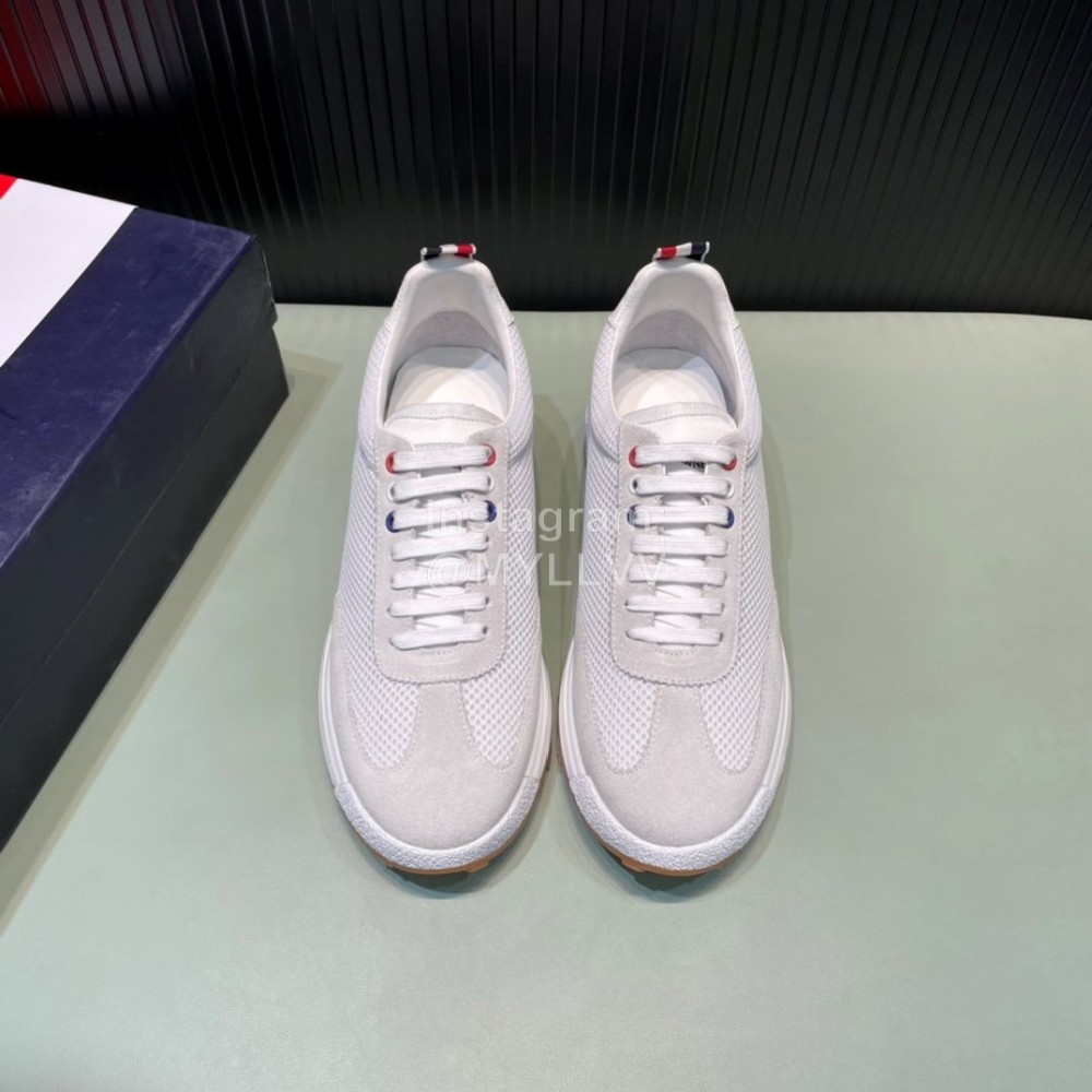 Thom Browne Nylon Mesh Running Shoes For Men White