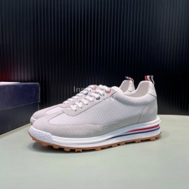 Thom Browne Nylon Mesh Running Shoes For Men White