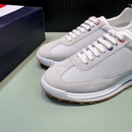 Thom Browne Nylon Mesh Running Shoes For Men White