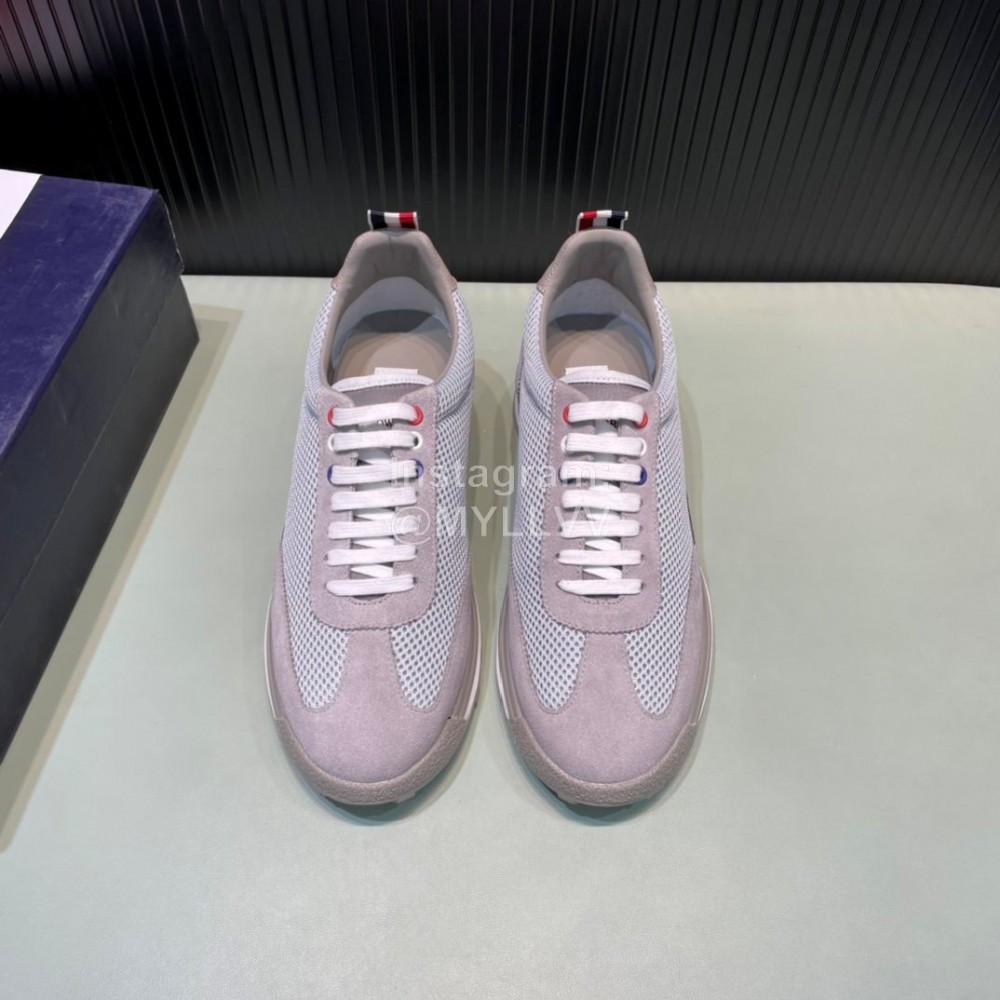 Thom Browne Nylon Mesh Running Shoes For Men Gray