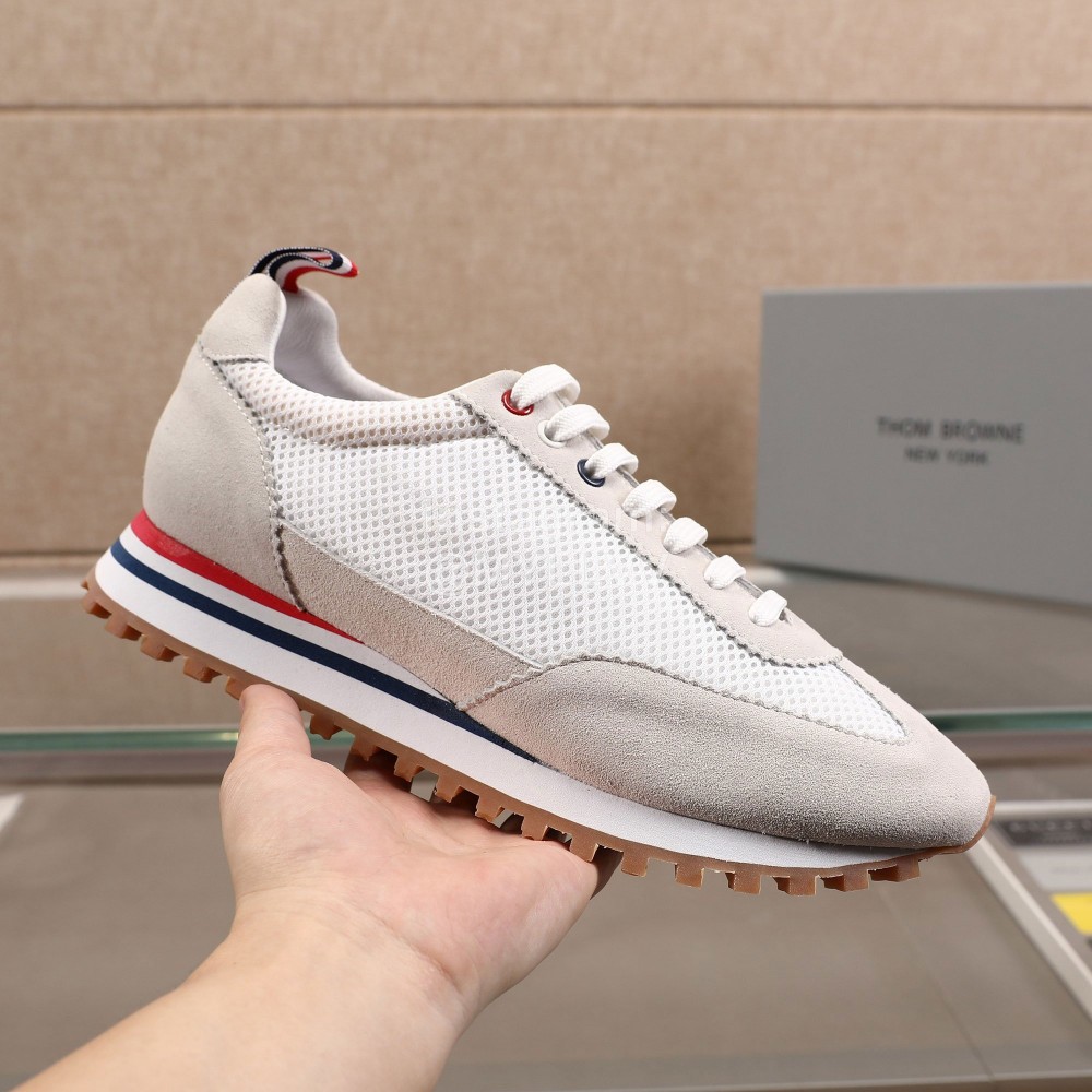 Thom Browne Nylon Mesh Running Shoes For Men And Women Gray