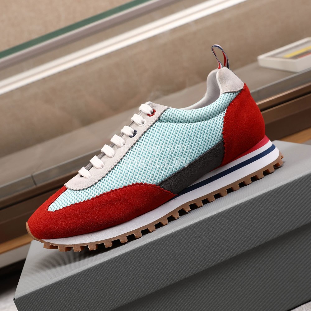 Thom Browne Nylon Mesh Running Shoes For Men And Women Blue