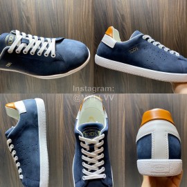 Tods Calf Leather Casual Sneakers For Men Navy
