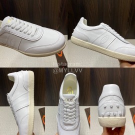 Tods New Calf Leather Casual Sneakers For Men White